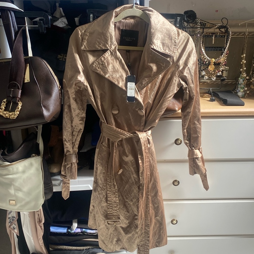Talbots gold trench coat